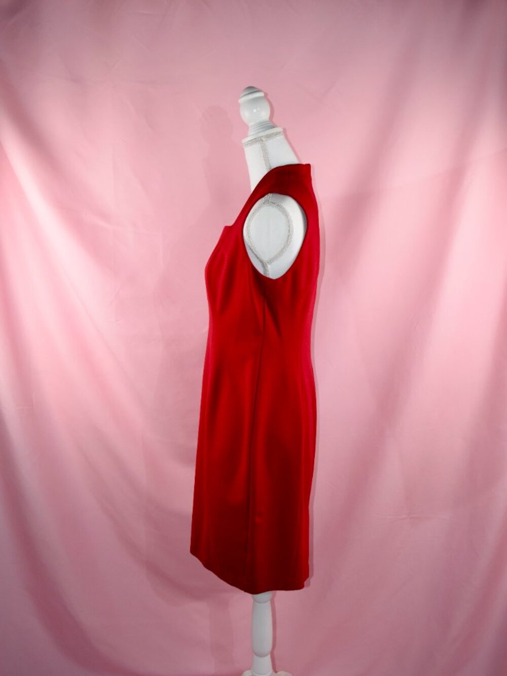 Talbots Red Sleeveless Midi Dress | Square Neck | 6P Petite - Picture 2 of 6